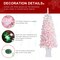 Set of 2 4ft/5ft Pre-Lit Flocked Pink Artificial Christmas Porch Tree with warm white/multi-color LED Lights, 8 function w/Foot Pedal